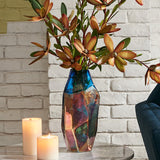 vase en verre coloré bleu