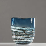 Blue blown glass vase
