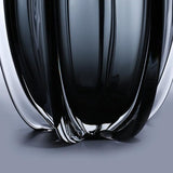 Transparent black glass vase