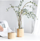 vase avec socle en bois