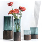 vase socle bois