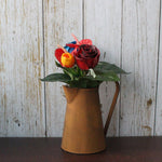 pichet metal fleurs