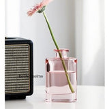vase verre rose
