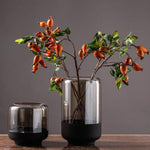 vase verre noir