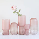 Large pink glass vase