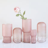 Large pink glass vase