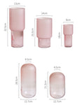 Large pink glass vase
