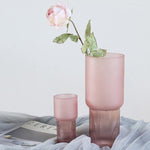 Large pink glass vase