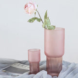 Large pink glass vase