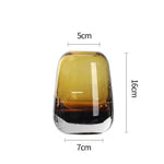 Vase verre jaune