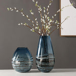 Blue blown glass vase