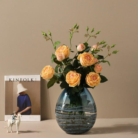 Blue blown glass vase