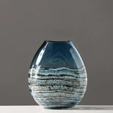 Blue blown glass vase