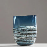 Blue blown glass vase