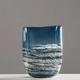 Blue blown glass vase