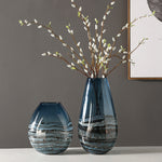 Blue blown glass vase