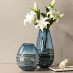 Blue blown glass vase